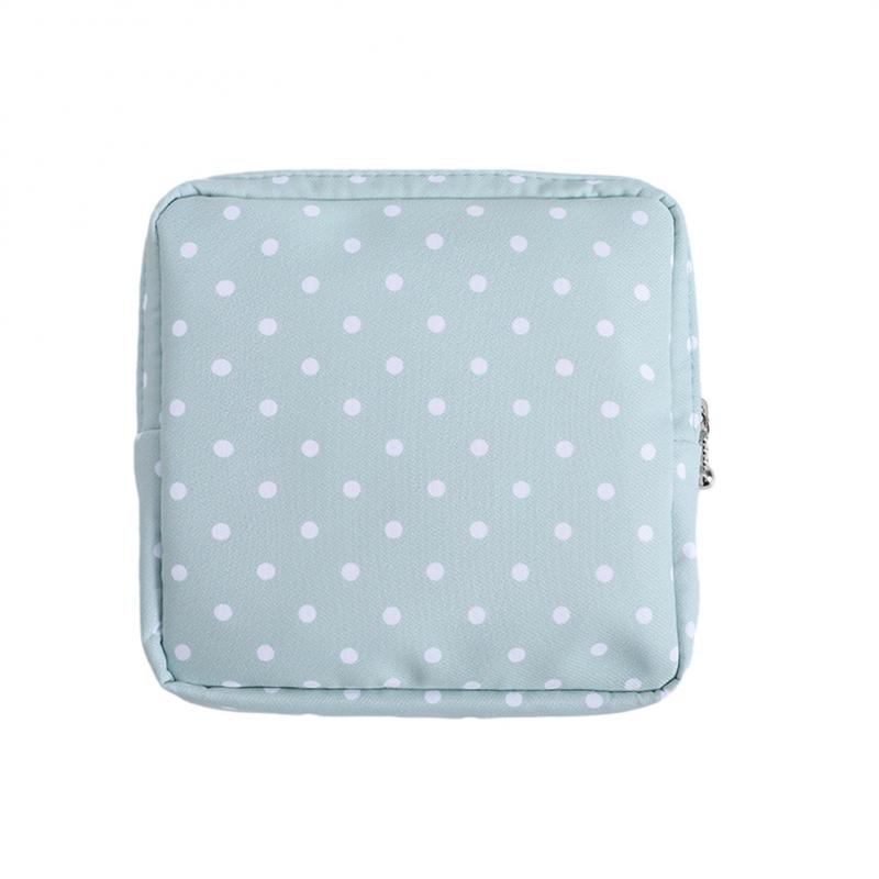 Women Portable Sanitary Napkin Tampon Storage Bag Cotton Travel Makeup Storage Bag Literary Zipper Coin Purse Sundries Storage