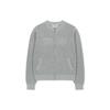 [Matinkim] BACK LOGO JACQUARD MESH KNIT ZIP UP IN LIGHT GREY