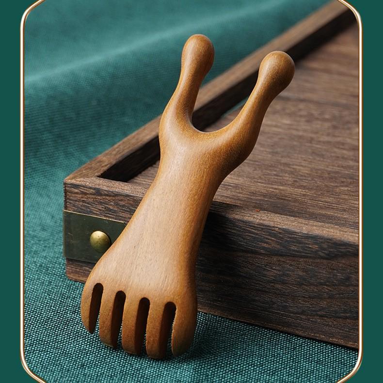 Sandalwood Five-Claw Scalp and Neck Massage Comb for Decompression Therapy