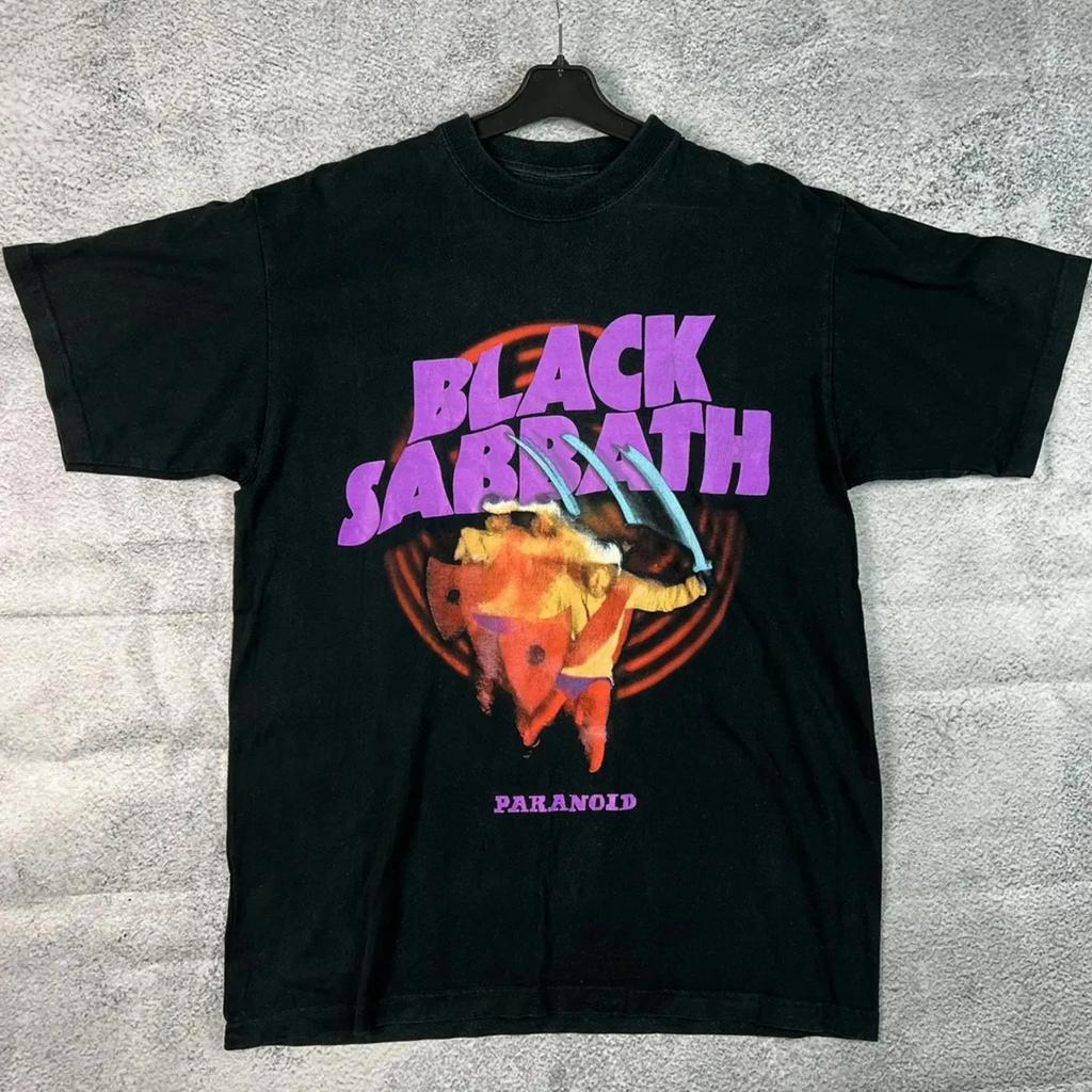 Black Sabbath Paranoid Motion Trails T-Shirts Men Novelty 100% Cotton Tee Shirt Crew Neck Short Sleeve T Shirt Plus Size Clothes