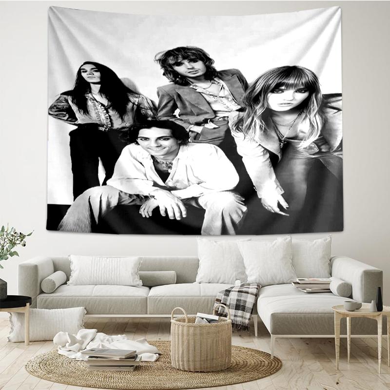 Arazzo con Stampa Maneskin, Sfondo, Facile da Installare, Ideale per Camera da Letto, Ufficio e Soggiorno, con Decorazione Estetica da Appendere alla Parete.