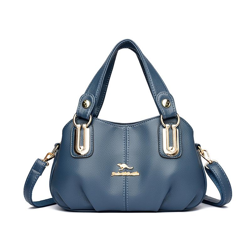 

Textured portable messenger small bag for women 2025 new fashionable and versatile work commuting small square bag multi-layer large capacity синий