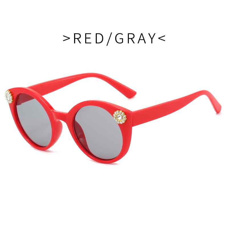 New Kids Sunglasses Round Sun Glasses Trend Boys Girls UV400 Protection Inlaid Diamond Minimalist Fashion Eyewear