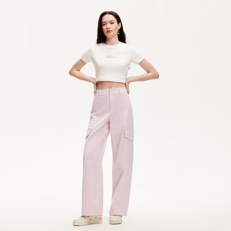 Veromoda Women's 2025 Summer Wide-Leg Casual Pants with Flap Pockets