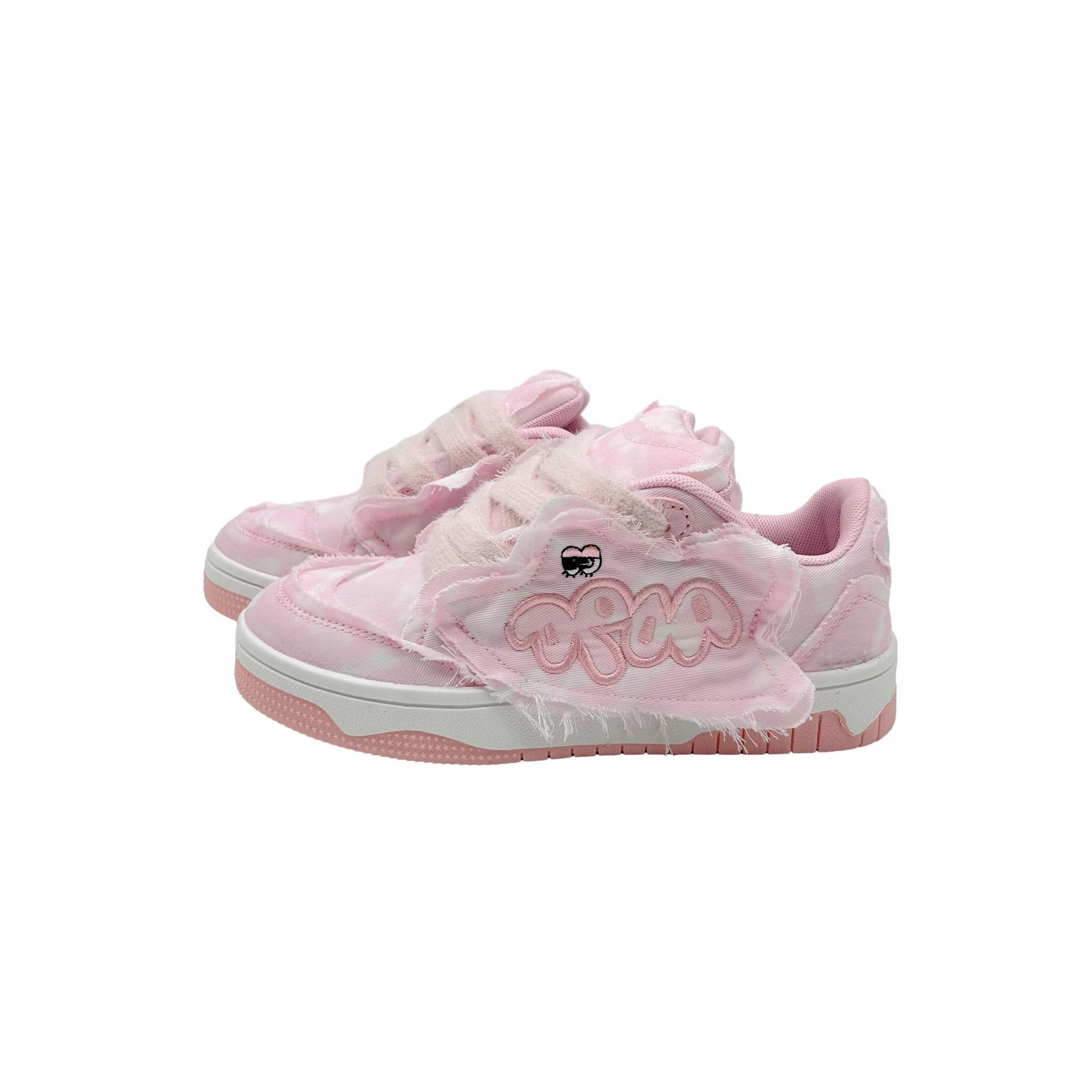 

Новые потертые джинсовые туфли повседневного дизайна женские уличные модные дышащие кроссовки женские плоские кроссовки 38 розовый