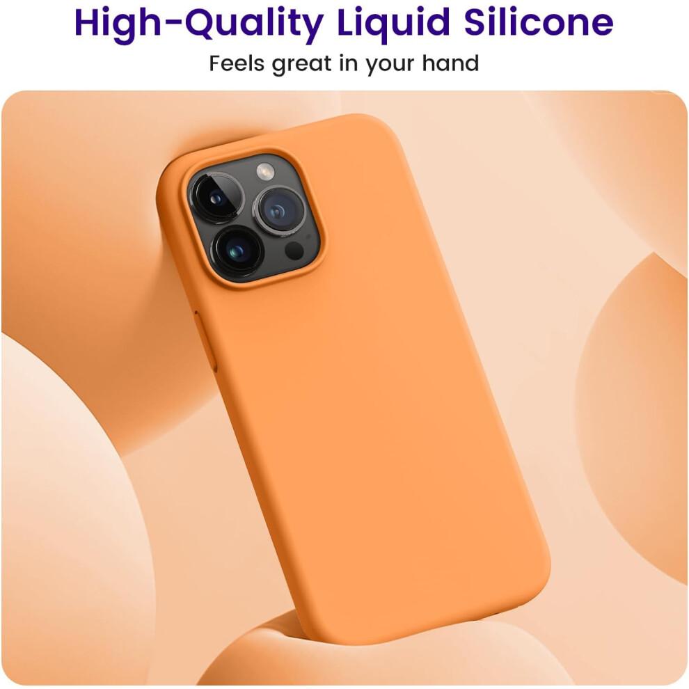 (iPhone 15 Pro Max Hülle, Orange) Kompatibel mit iPhone 15 Pro Max Hülle, Silikon Stoßfest Schlank Dünn Handyhülle