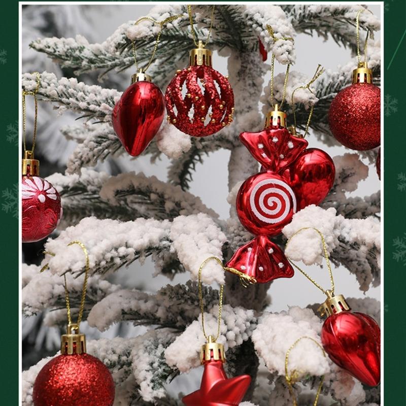 31Pcs Christmas Celebration Baubles Tree Decorations Colorful Shatterproof Baubles Stylish Festives Home Embellishment