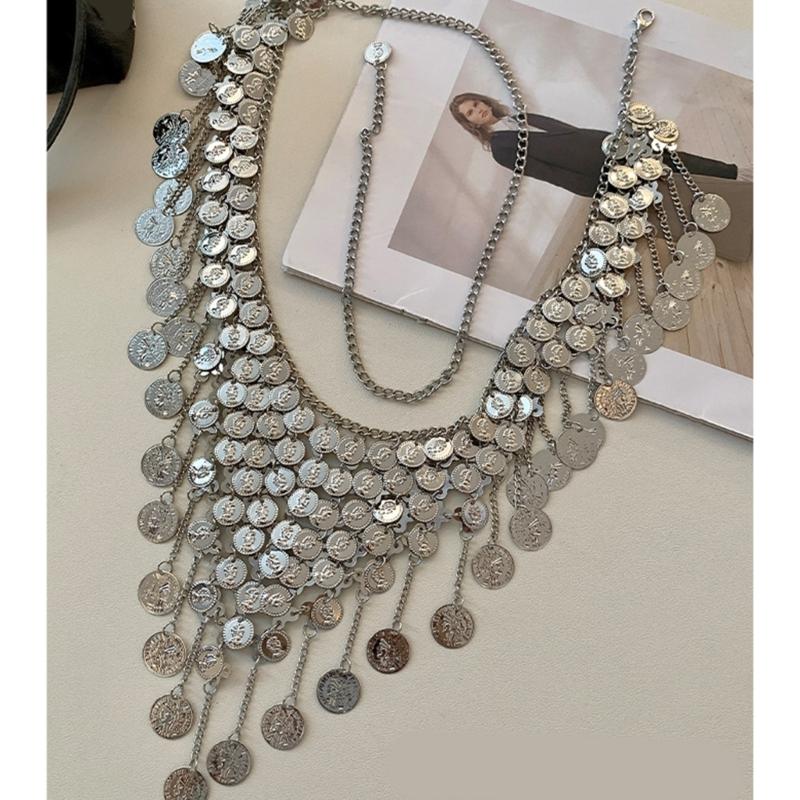 2000s Fringed Adjustable Waist Chain Bohemian Hip Belly Dance Jewelry For Women Stage Show Party And Vacation Outfit