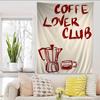 Mode Kaffee Linie Anime Wandteppich Hippie Blume Wandteppiche Schlafsaal Dekor Wandbehang Heimdekor