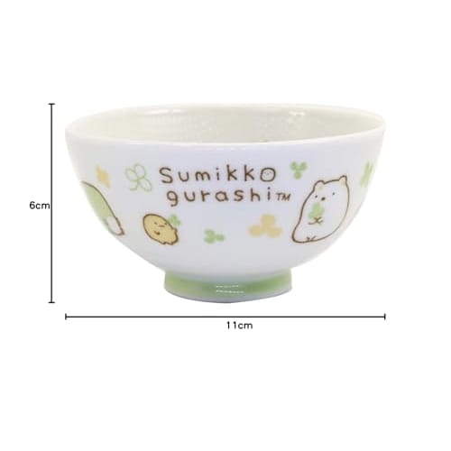 Asahi Koyo Sumikko Gurashi Rice Bowl, White, Diameter 11.2cm x Height 5.9cm, Rice Resistant, Dishwasher and Microwave Safe, Made in Japan