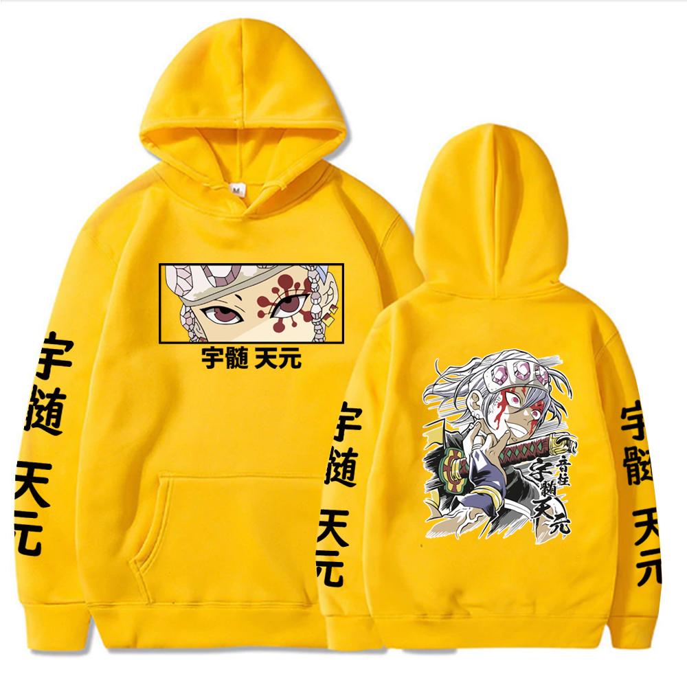 Hot Anime Demon Slayer Uzui Tengen Hoodies Pullover Tops Harajuku Manga Kimetsu No Yaiba Mann Frauen Sweatshirts