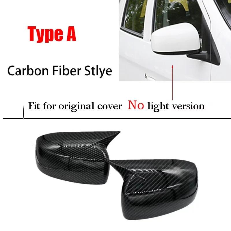 For Mitsubishi Space Star 2018-2024 Car Sticker Rearview Side Mirror Cover Wing Cap Exterior Door Rear View Case Trim Carbon