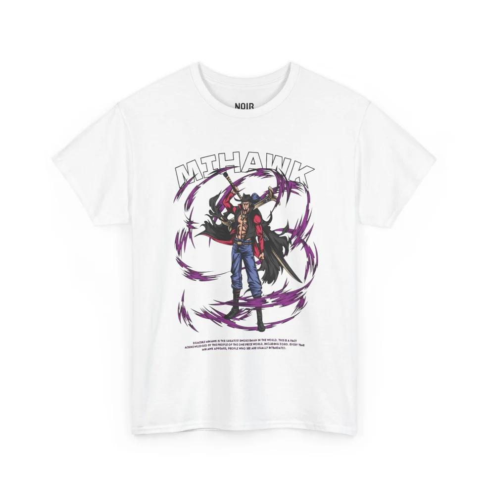 

One Piece Grand Line Mihawk Pure Cotton Tshirt Men and Women Anime Style Fashion Comfortable Casual Short Sleeved Tshirt M