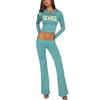 Y2K Retro Streetwear Set Womens Embroidered Letter Print Low-Rise Wide-Leg Pants Hoodie Two-Piece Outfit