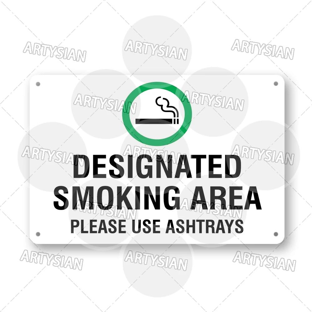 No Smoking Metal Sign No Vaping Smoke-Free Zone Smoking Permitted Plaque Auahi Kore Designated Smoking Area No Open Flames