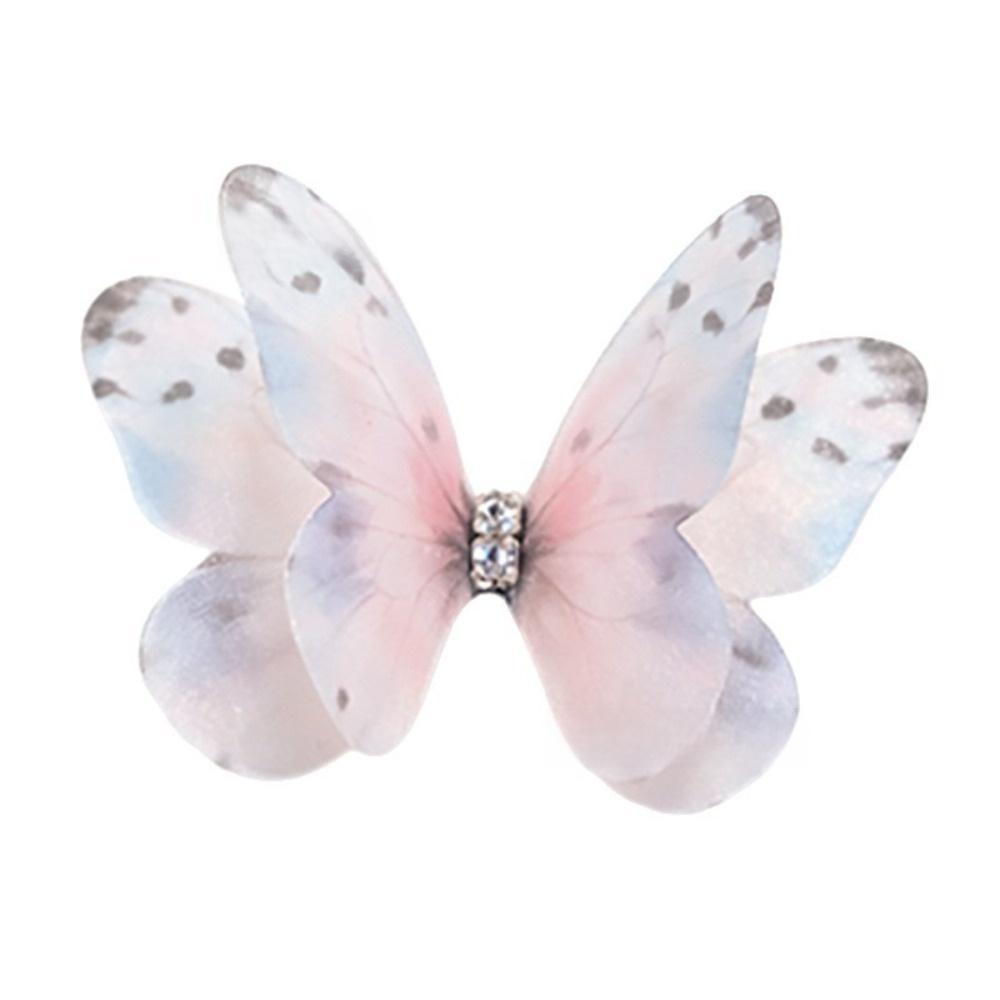 50Pcs Double-layer Chiffon Butterfly Embroidered Patches Bridal Hair Accessories