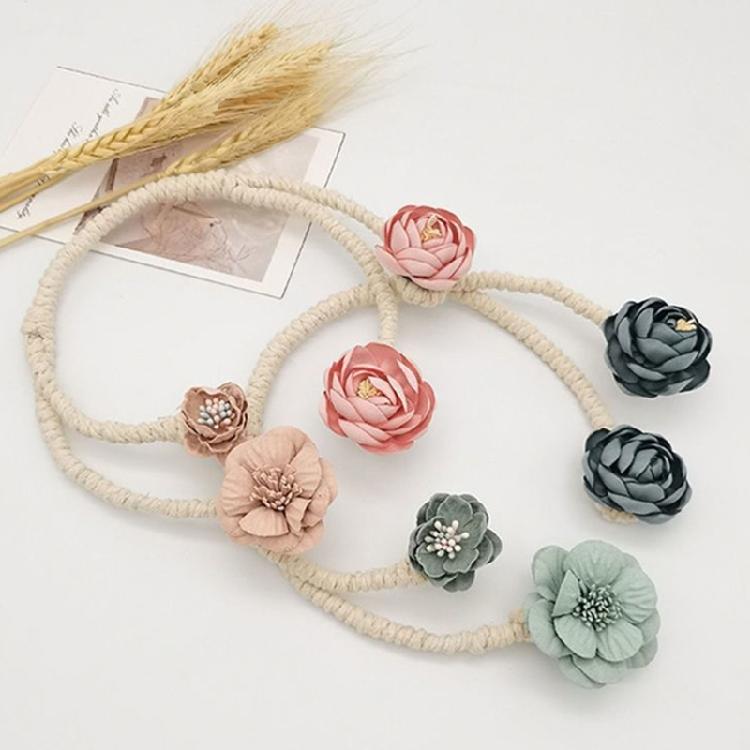 2 Pack Blossom Twist Window Drapery Holdback Clips Elegant Florals Curtain Tiebacks for Bedroom Kids Room Nusery Decors