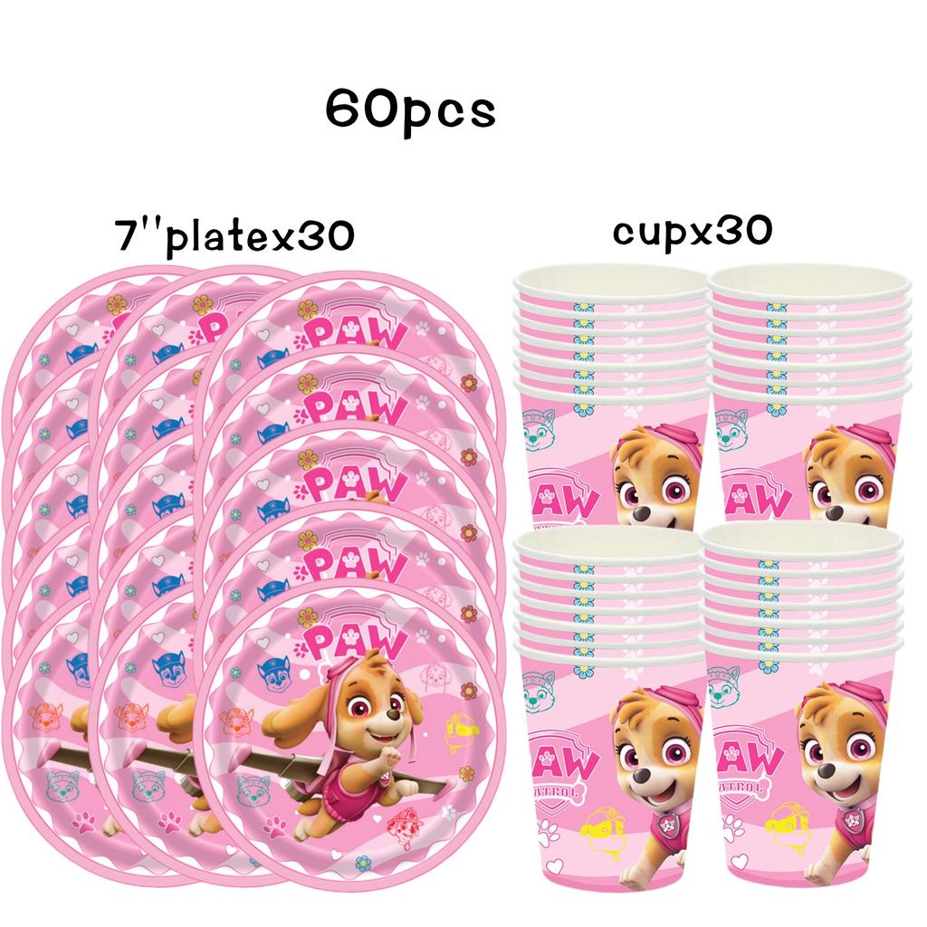 Birthday Decorations Paw Patrol for Girl Paw Patrol Birthday Kit Tablecloth Plate Cup Baby Shower Skye Birthday Party Favors