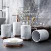 Bathroom Accessories Set Ceramic Tooth Brush HolderSoap Dish Soap Dispenser Gargle Cup European Style Bathroom Set Wedding Gift