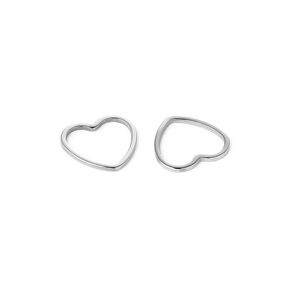 

Semitree 20pcs 12mm Heart Charms Stainless Steel Bracelet Connectors Earrings Findings DIY Jewelry Making Handmade Accessories