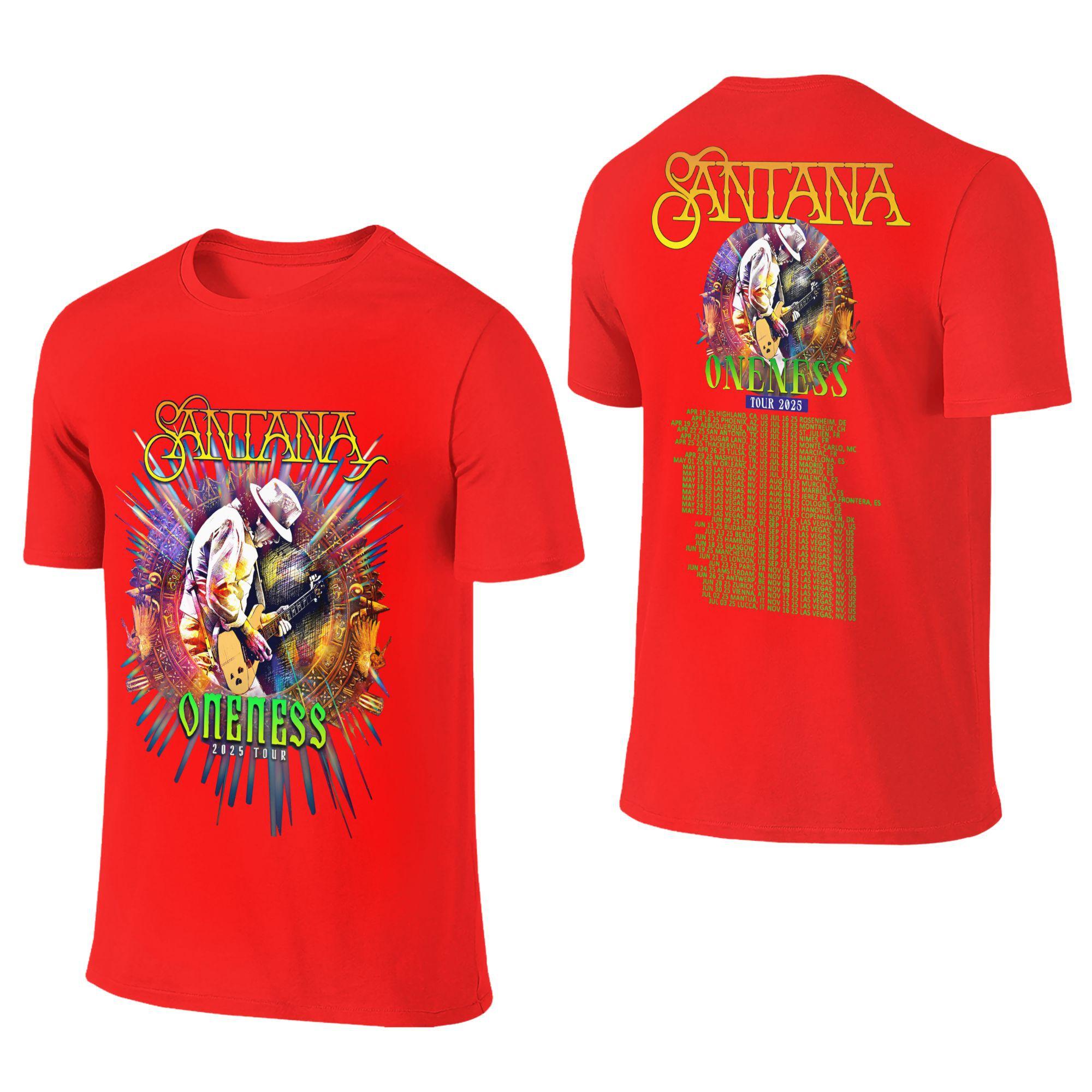 

Creative Santana Oneness T-Shirt for Men Crewneck Pure Cotton T Shirts Siinger Short Sleeve Tee Shirt Gift Idea Clothing XL