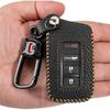 For Lexus Key Fob Cover with Keychain Leather Car Smart Key Case Protector Holder Compatible 2014- Lexus ES GS Is RC NX RX GX LX LS RS LC UX (Black)