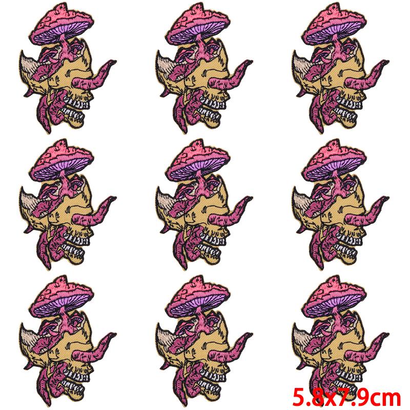 10Pcs/Lot Skull Punk Patches For Clothing Hip Hop Iron On Patches For Clothes Patch Thermoadhesive Embroidery Fusible Patch DIY
