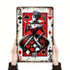 AliceQueen Metal Tin Sign Vintage Playing Cards 2D Retro Wall Art for Home Bar Pub Decor