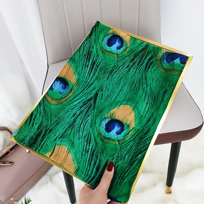 

Новый шелковый шарф с павлиньими перьями, длинный шарф из искусственного шелка, шелковый шарф-шаль из парчи Ли для пляжа и солнца 90*180cm