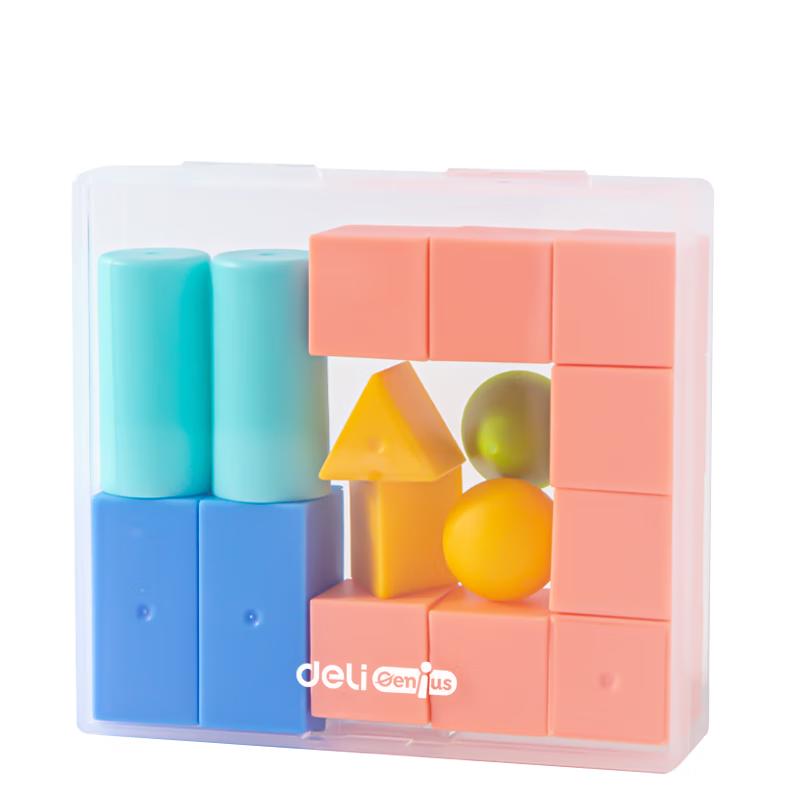 Deli 3D Geometric Shapes Math Teaching Aid Set