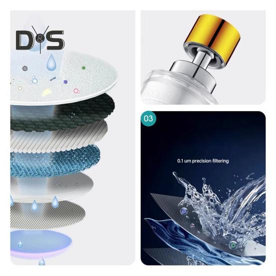 Sink Faucet Water Filter 360-degree Rotating 2 Mode Splash Universal Easy To Install Hard Tap Water Softener Water Filter Kitchen Supplies