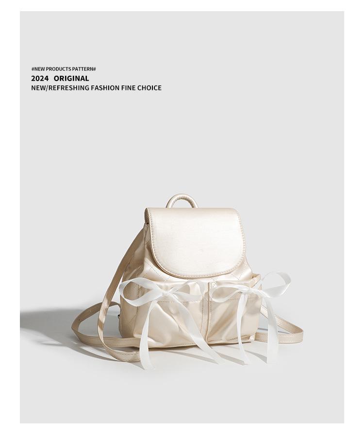 Moda letnia 2024 Słodki plecak sportowy do baletu z kokardą dla kobiet i dziewcząt