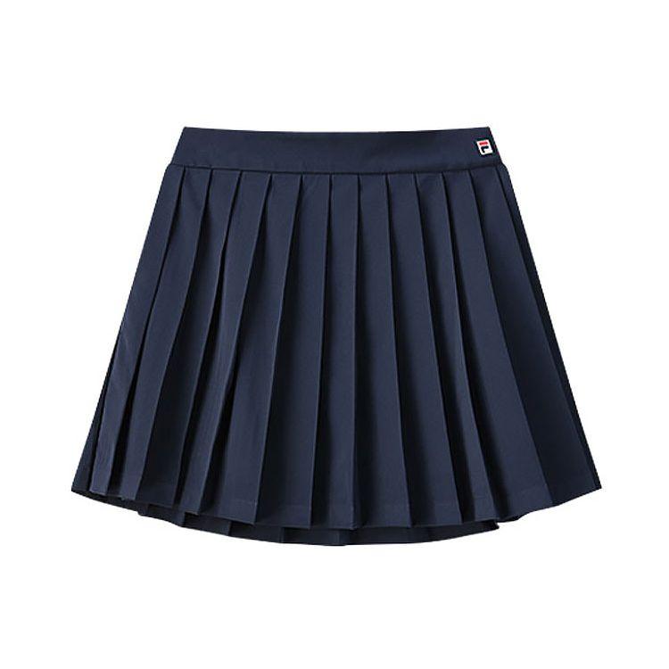 Fila Tennis Woven Solid Color Mid Waist Pleated Skirt Women Skirts Blue A11W123324F-NV