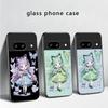 Q-version Blue Butterfly For Google Pixel 8 7 9 10 Pixel 10 Pro XL Pixel 9 Pro XL Pixel 8a 7a Pixel 7 Pro Black Glass Phone Case