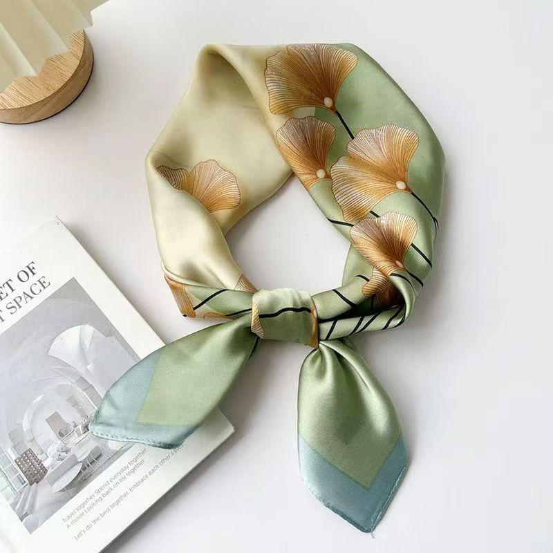 70cm Versatile Fashionable Mulberry Imitation Silk Scarf for Middle-Aged & Elderly - Summer Neck Protection
