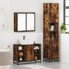 3 Piece Bathroom Furniture Set Smoked Oak Wood Based Material
