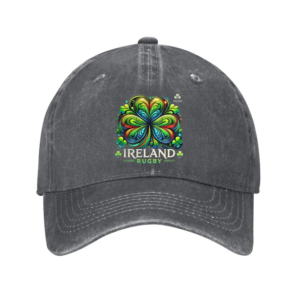 Ireland Rugby Shamrock Baseball Cap Washed Cotton Adjustable Casual Sun Protection Outdoor Sport Cap
