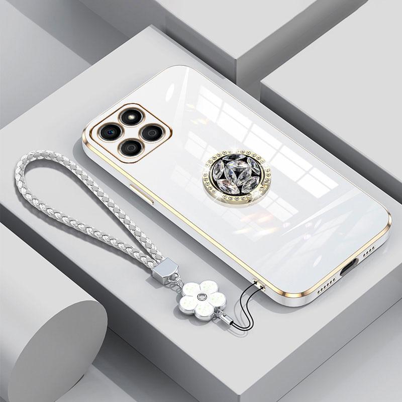 

Чехол Honorx8 5G с ремешком, роскошный чехол с бриллиантовым держателем для Huawei Honor X8 5G, чехлы Honor X 8 X8a X6 X6a X6s, кольцо-подставка Honor x8 5G&Case & Holder бежевый