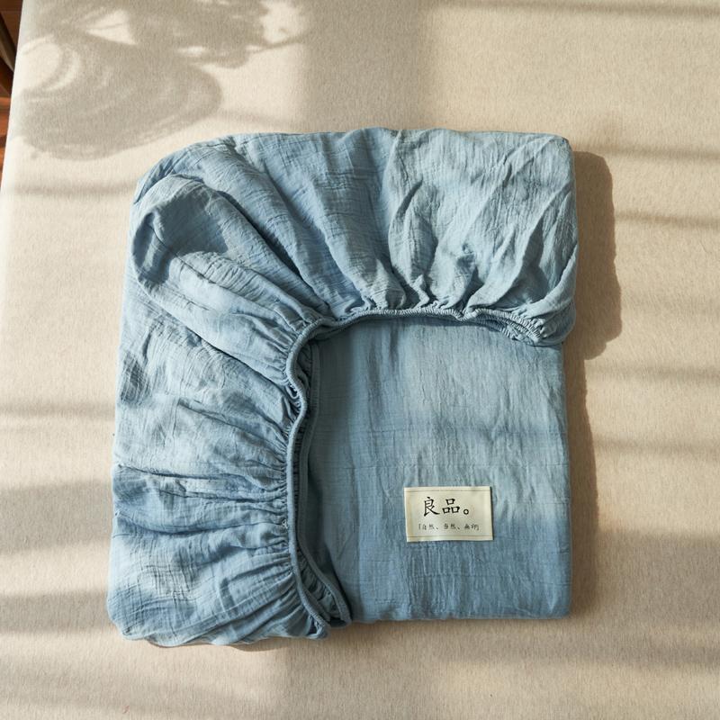 

Cotton Double Yarn Single Bed Hat Class A Breathable Mattress Cover Solid Color Bedspread Wrap Bedding with Elastic 360 Degrees 48x74cm 2 pillowcase