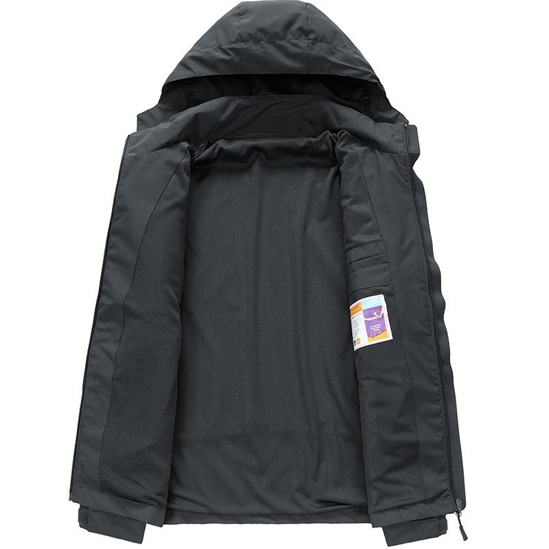 2025 Spring/Autumn Functional Waterproof Couple's Hooded Outdoor Jacket for Men - Workwear & Mountaineering