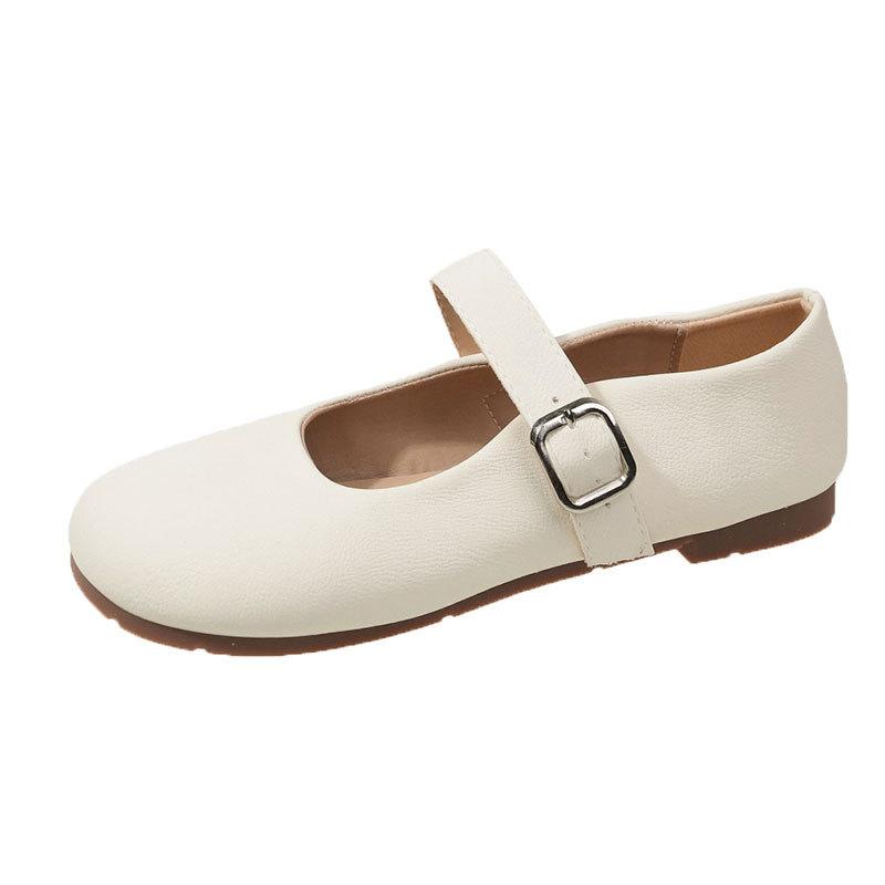 Fashion one-word buckle with shallow mouth soft sole non-slip single shoes, spring and autumn 2025 new French evening breeze Mary Jane women's shoes
