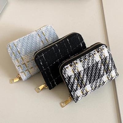 Large Capacity Portable Coin Purse Clutch Zipper Bag Multi-card Slot Card Holder New Fashion Plaid Short Wallet for Women Ladie