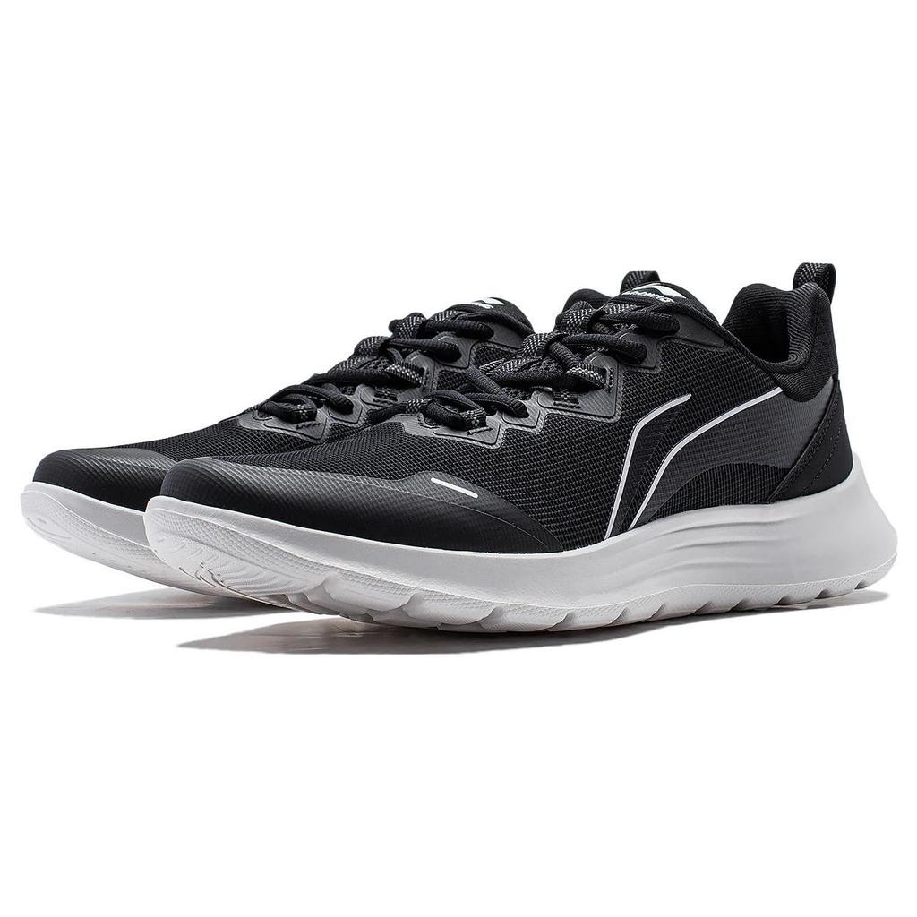 Li Ning Feather Abrasion Resistant Slip Resistant Low top Running Shoes Men's Black White ARST065-3