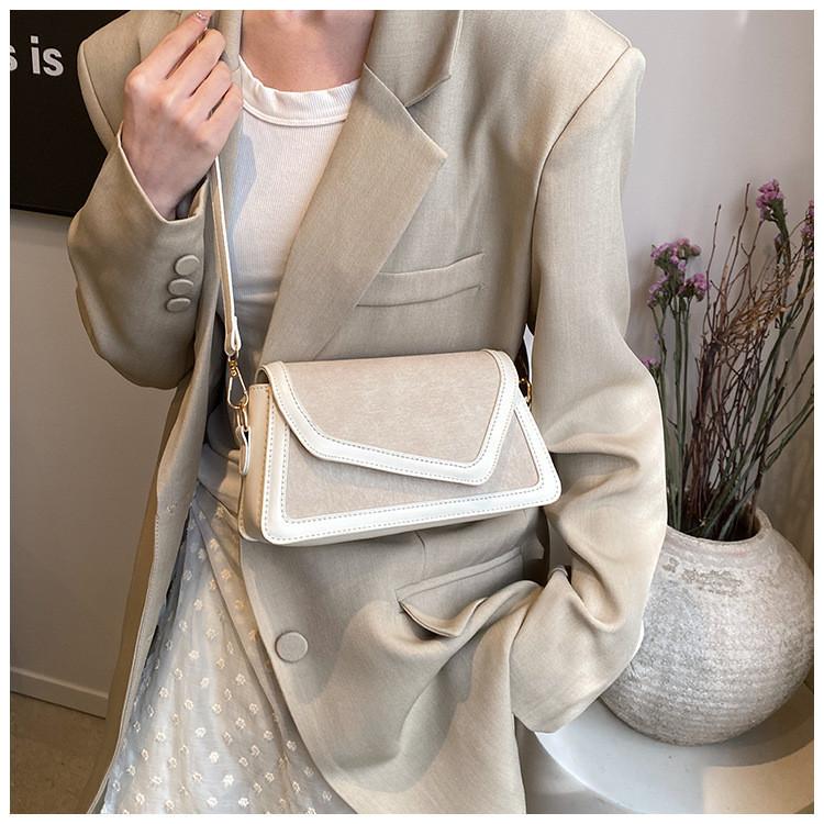 2024 New Vintage Square Crossbody Bag Simple Retro Shoulder Bag Women Fashion