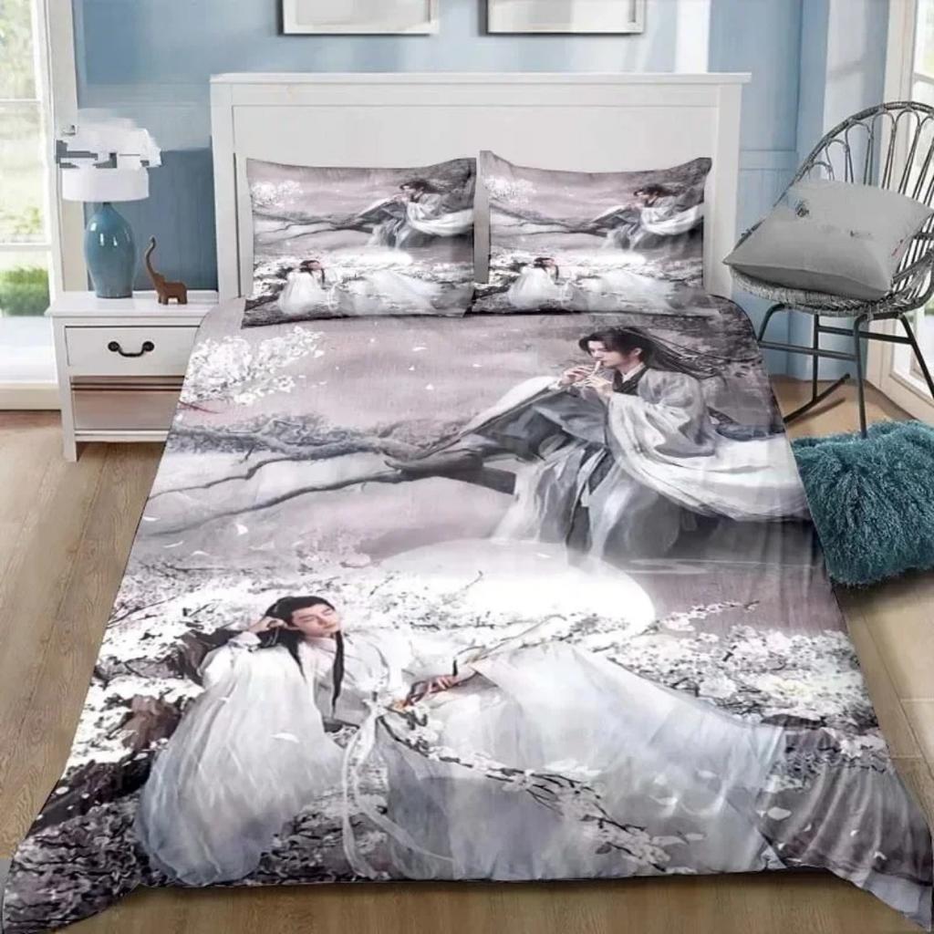 Xiao Zhan Wang Yi Bo Bedding Set The Untamed Drama Bedding Set For Boy Girl Set Home Decoration Single Twin Full Queen King Size