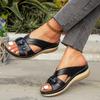 Fashion Vintage Flower Hollow Out Sandals Women Summer 2025 Comfortable Soft Sole Wedge Heels Slides Woman Plus Size 43 Slippers Mujer