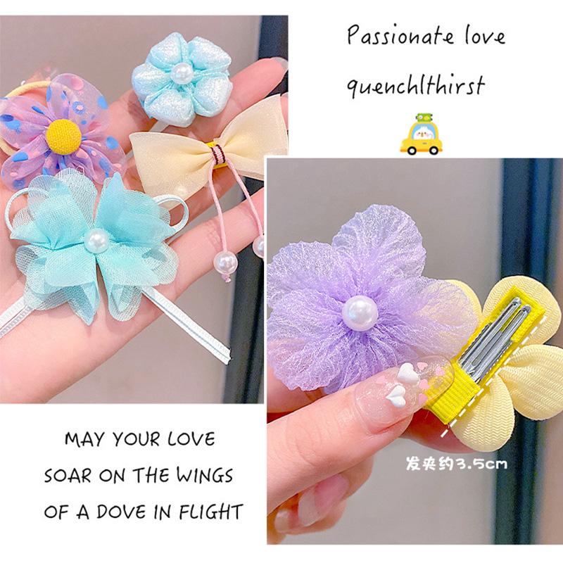 10Pcs/Set Baby Girls Hairpins Cute Flower Bow Lace Infant Toddler Barrettes Hair Clips Kids Hair Accessories