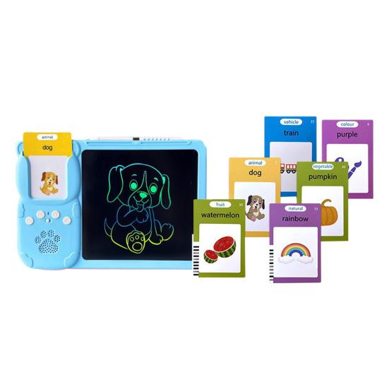 Učící stroj Interaktivní flash karty LCD psací tablet 255 oboustranných karet se zvuky skutečných zvířat a vozidel Interaktivní učební hračky