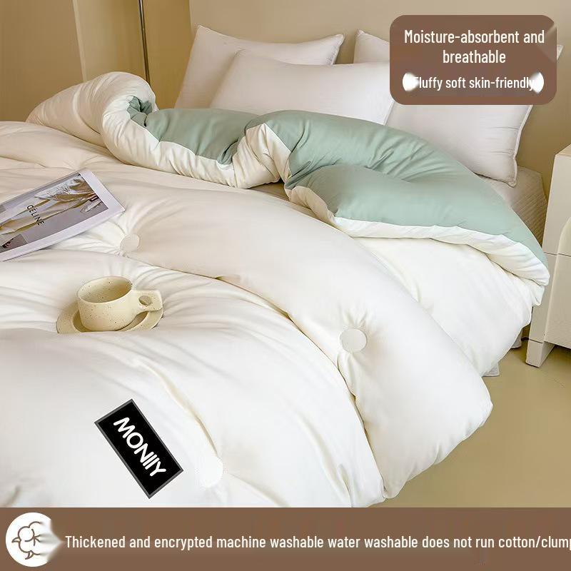 

Тепла ковдра з соєвого волокна, схожого на пух - Зимова товста бавовняна, Односпальна/Двоспальна 200*230, ~7.5kg, Thickened Winter Quilt зелений/бежевий