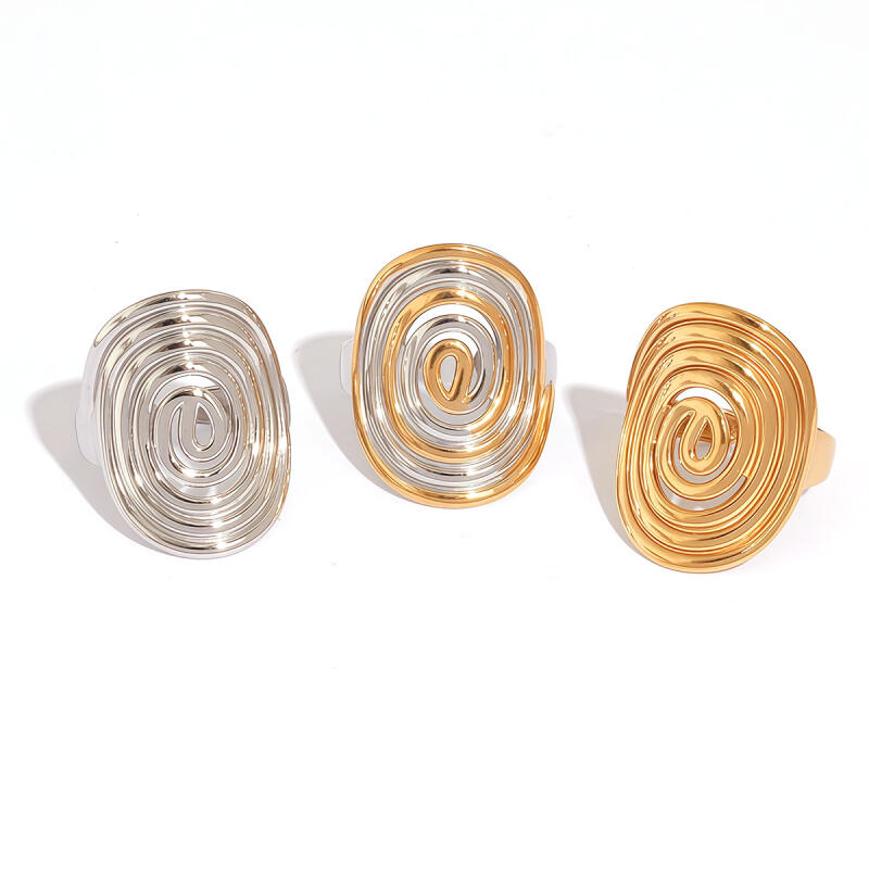 Stainless Steel Threaded Rotating Rings for Women Men Personality Gold Silver Color No Fade Opening Rings Jewelry Accessories